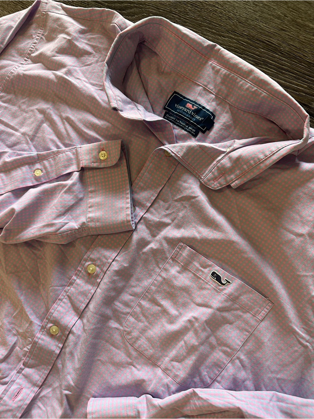 Vineyard Vines Tucker Shirt Classic Fit Pink Blue Check Button-Down 2XB Men’s
